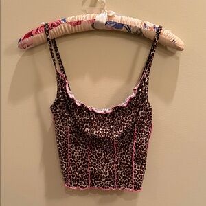 Leopard Print Hot Pink Top
